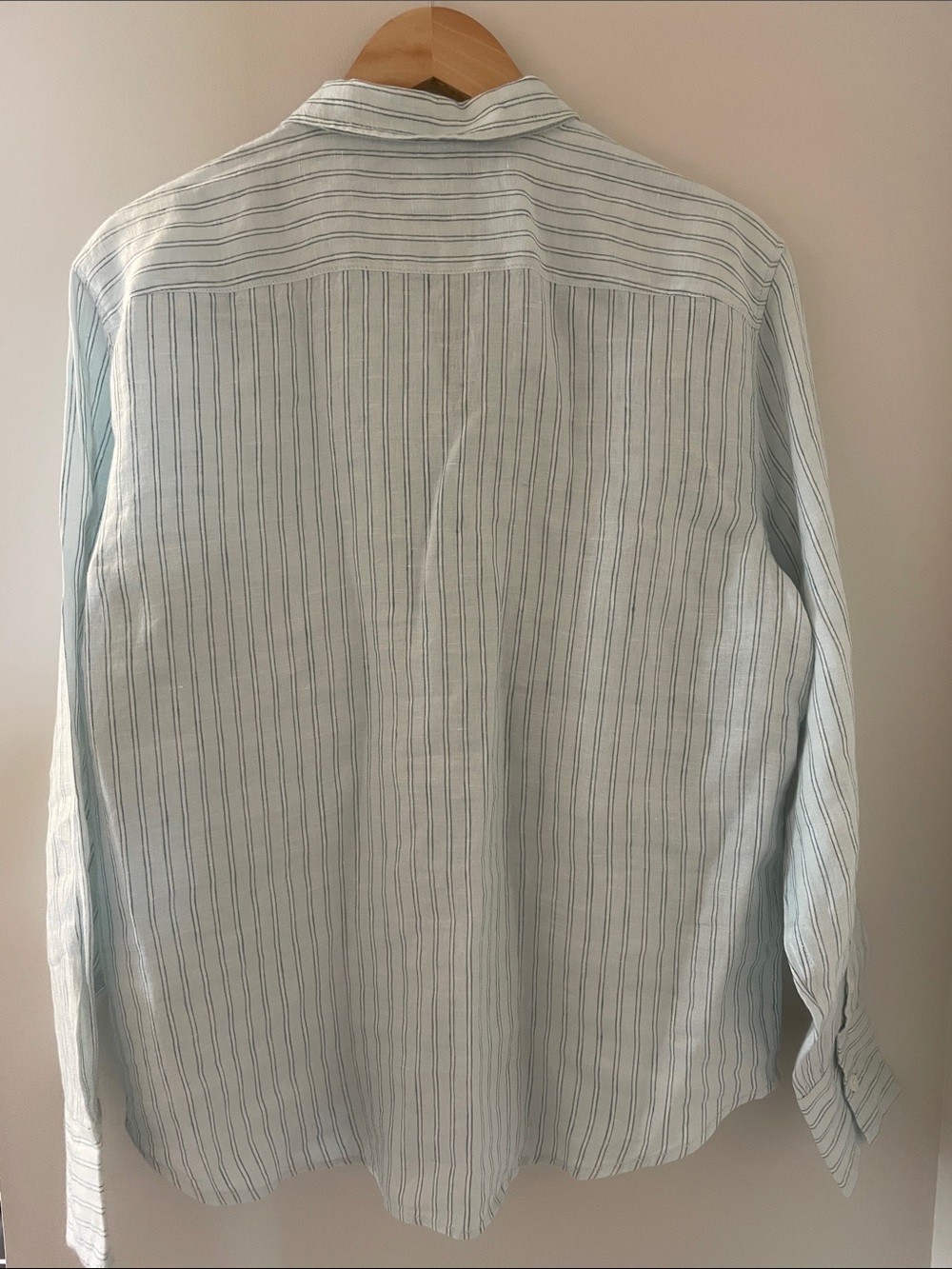 J. Crew Women's Garçon Classic Button-Up Shirt Lt Blue Striped Linen Size 10 NWT - Picture 4 of 12